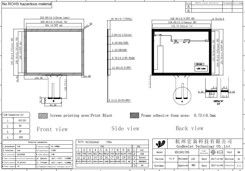 capacitive touch screen for embedded system